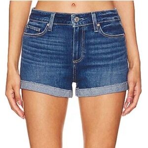 PAIGE Jimmy Jimmy Short Dark Wash Cuffed Denim Boyfriend Shorts Size 30 NWOT